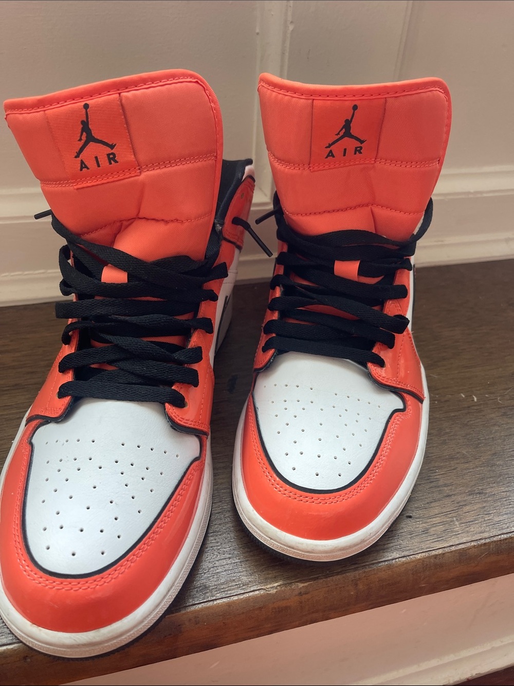 Jordan Men's High-Top Sneakers in Orange, White & Black